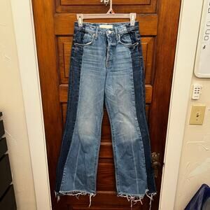 Mother Denim The Tux Sidestepper Sneak Fray Double Stacked sz 24 11568-1085 $360